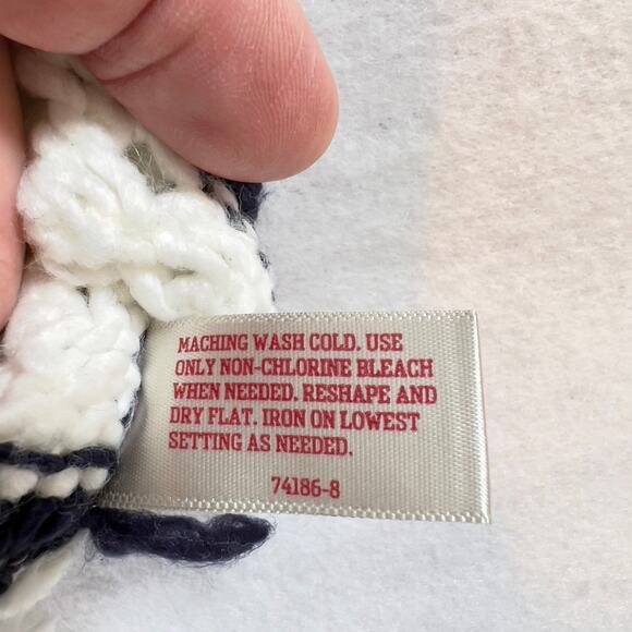 Arizona Jeans Co. Sweater Woman's L Open Chunky Knit Full Sleeves Navy & White - Picture 4 of 10